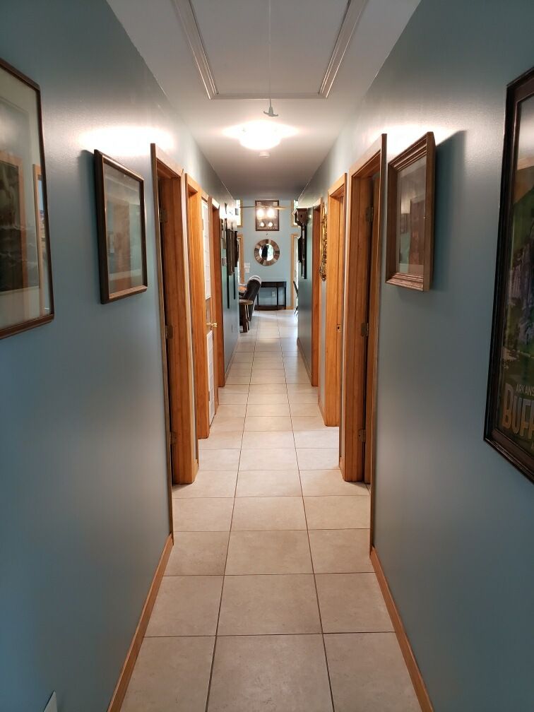 Hallway connecting the four bedrooms